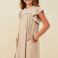 Girls Crochet Contrast Stitched Ribbed Knit Dress