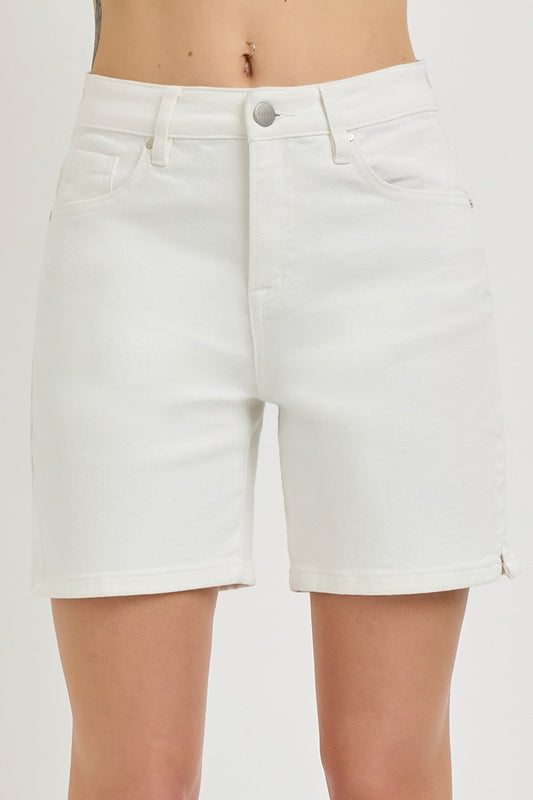 Tummy Control High Rise Shorts 6.5" - White