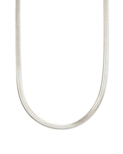 Herringbone Chain Necklace - Sterling Silver