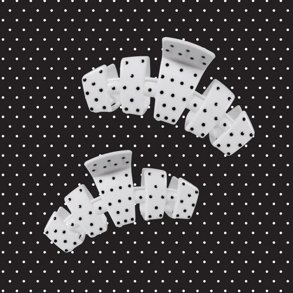 Classic Medium Claw Clip - White Polka Dot Party
