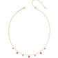 Cailin Delicate Strand Necklace Gold Red Crystal - Southern Belle Boutique