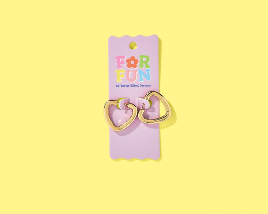 Gigi Heart Huggie Earrings - Pink - Southern Belle Boutique