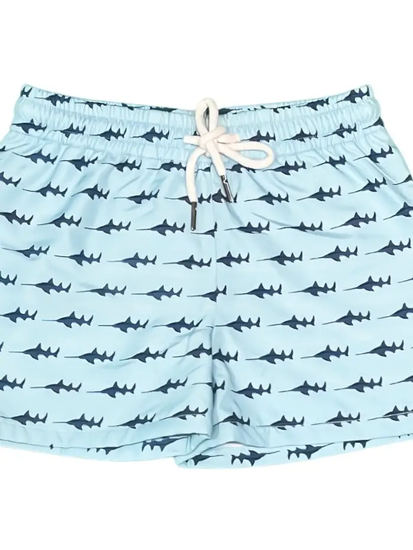 St Simons Baby Blue SawFish Swim Trunks - Southern Belle Boutique