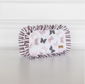 Butterfly Ruffled Nylon Medium Pouch