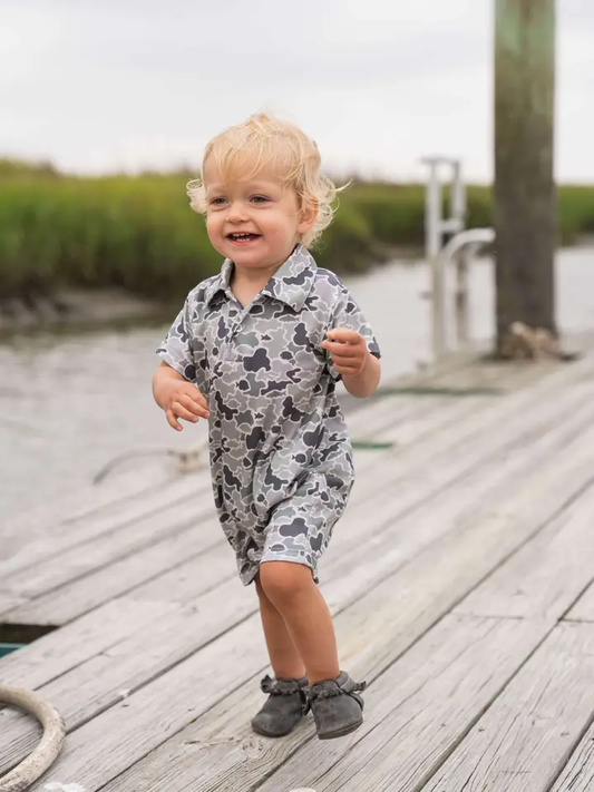 Saltwater Boys Signature Camo Pima Boys Polo Romper