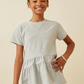 Girls Soft French Terry Banded Peplum Top - Southern Belle Boutique
