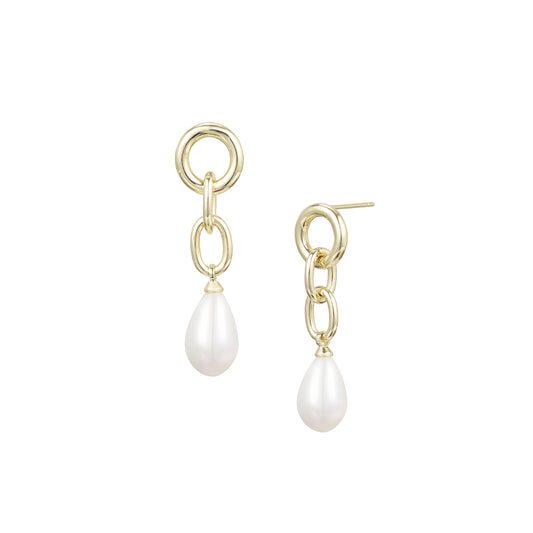 Allure Pearl Drop Earrings - Gold Pearl - Southern Belle Boutique