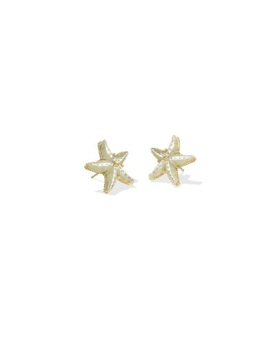 Parker Starfish Stud Earrings Gold Natural Mother Of Pearl - Southern Belle Boutique