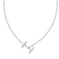 Pearl Letter I Short Pendant Necklace - Silver