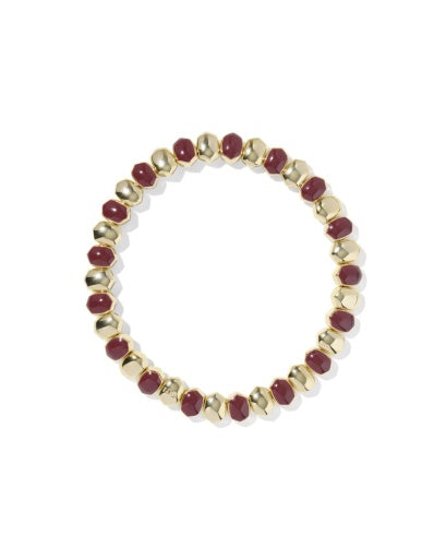 Daphne Enamel Stretch Bracelet - Gold Burgundy Enamel - Southern Belle Boutique
