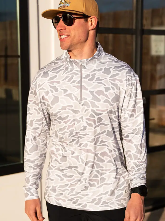 Performance Quarter Zip - White Camo - Southern Belle Boutique