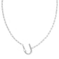 Pearl Initial U Short Pendant Necklace - Silver - Southern Belle Boutique