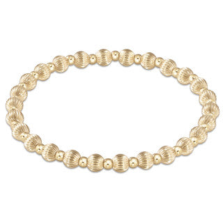Dignity Grateful Patterm 5mm Bead Bracelet - Gold