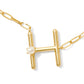 Pearl Initial H Short Pendant Necklace - Gold