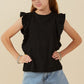 Black Ruffle Sleeve Tank