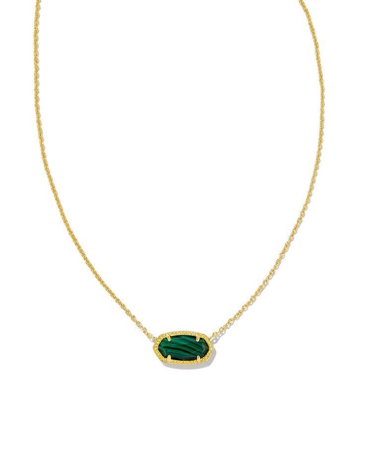 Elisa Pendant Necklace Gold Green Malachite - Southern Belle Boutique