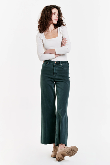 Fiona Super High Rise Wide Leg Jeans - Ponderosa Pine - Southern Belle Boutique