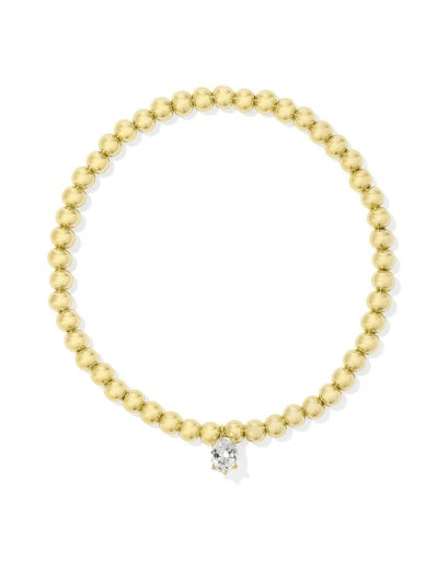 Cailin Stretch Bracelet - Gold White Crystal