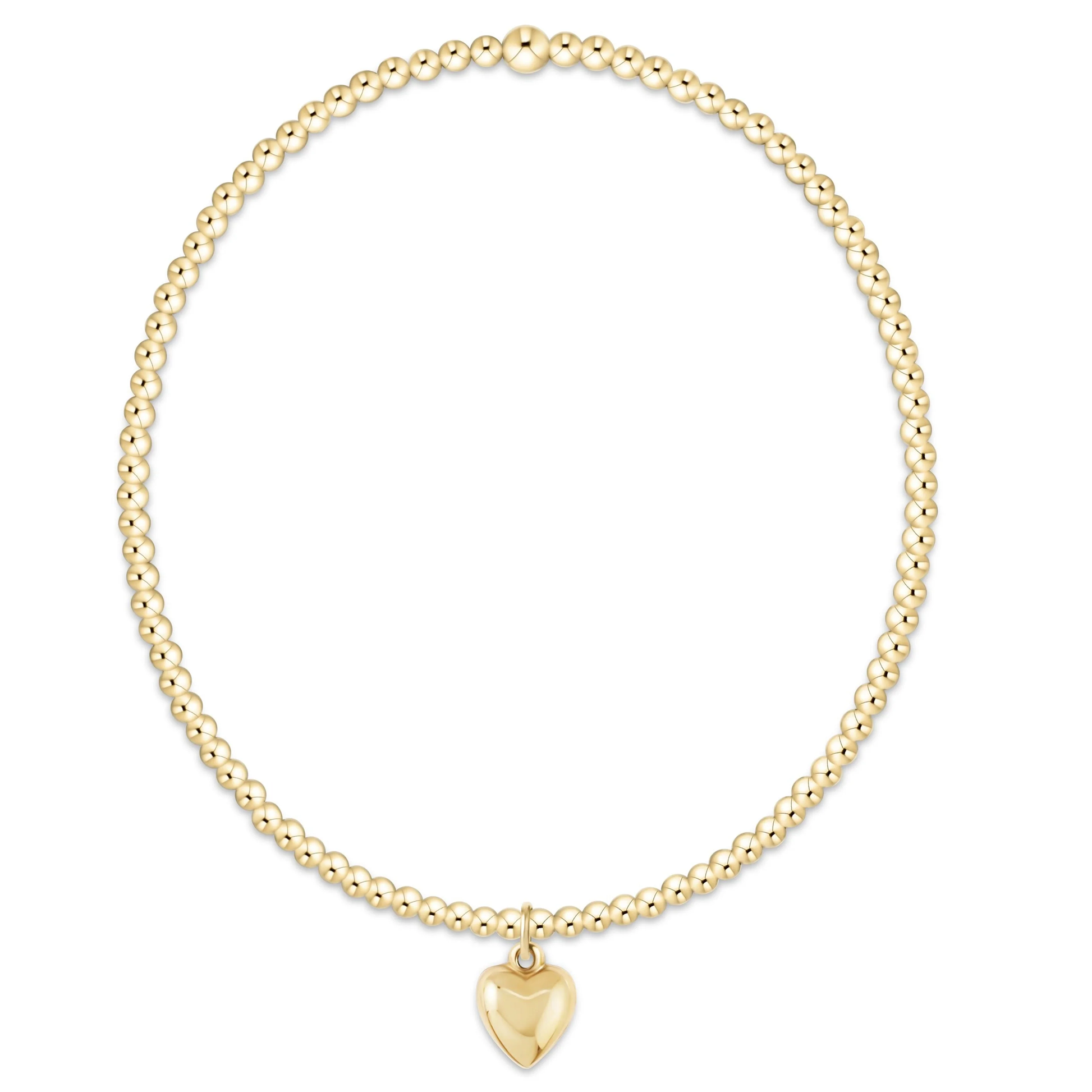 Classic Gold 2mm Bracelet - Love Plush Small Gold Charm - Southern Belle Boutique