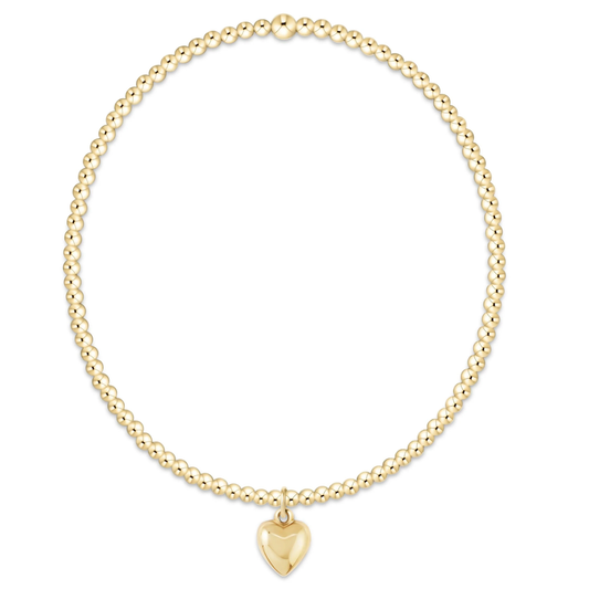 Classic Gold 2mm Bracelet - Love Plush Small Gold Charm - Southern Belle Boutique