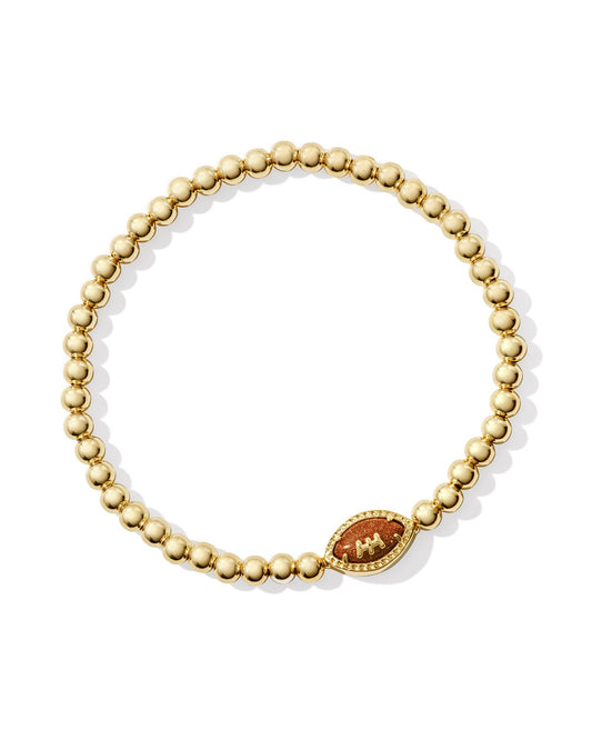 Football Stretch Bracelet Gold Orange Goldstone - Southern Belle Boutique