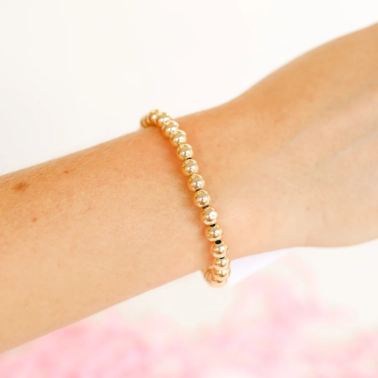 6MM Gold Beaded Bracelet - 6.75" - Southern Belle Boutique