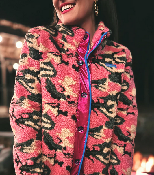 Brianna Cannon Pink Camo Pile Fleece Jacket - Southern Belle Boutique