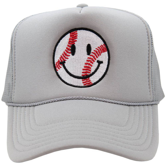 Baseball Happy Face Foam Hat - Southern Belle Boutique
