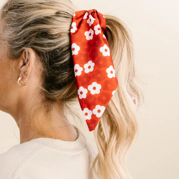Floral Hair Scarf - Burgundy - Southern Belle Boutique
