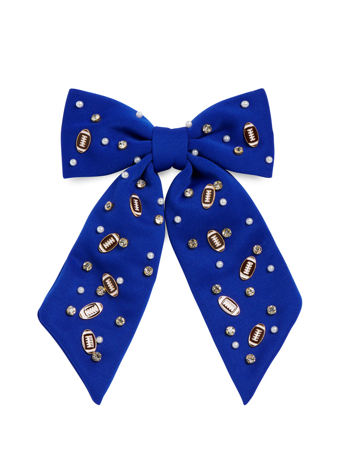 Game Day Charms Bow Clip - Blue - Southern Belle Boutique