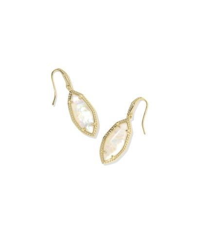 Ophelia Small Drop Earrings Gold Iridescent Abalone - Southern Belle Boutique