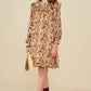 Taupe Floral Ruffle Dress