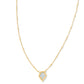 Framed Tess Satellite Short Pendant Necklace - Gold Luster Light Blue Kyocera Opal - Southern Belle Boutique