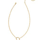 Pearl Initial D Short Pendant Necklace - Gold