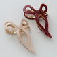 Sabrina Holiday Large Ribbon Metal Bow Claw Clip