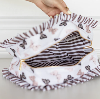 Butterfly Ruffled Nylon XL Pouch