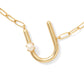 Pearl Initial U Short Pendant Necklace - Gold - Southern Belle Boutique