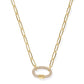 Emery Link And Chain Necklace - Gold White Crystal