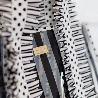 Cabana Club Carryall - Black Polka Stripe - Southern Belle Boutique