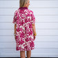 Burgundy Cream Floral Dress