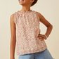 Girls Ruffle Detail Ditsy Tank - Southern Belle Boutique