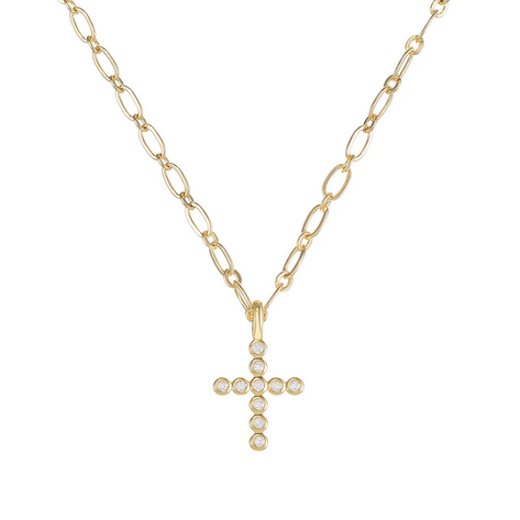 Legacy Cross Drop Necklace - Gold - Southern Belle Boutique