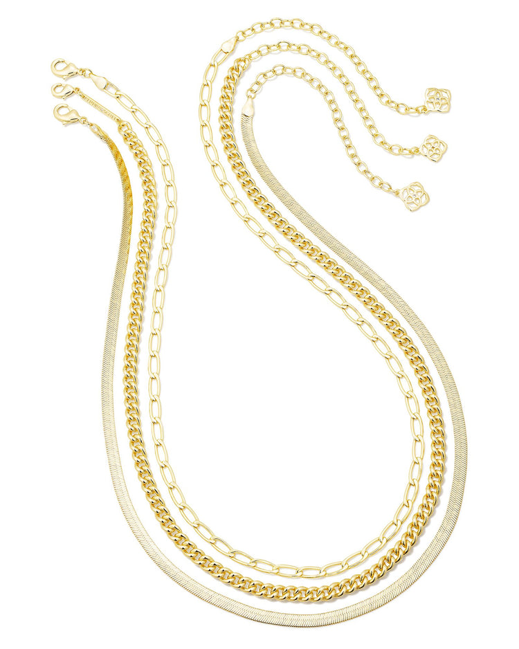 Chain Layering Set Of 3 Gold - Southern Belle Boutique
