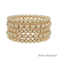 Gold Beaded Set of 5 Stretch Bracelets - Southern Belle Boutique