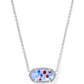 Elisa Pendant Necklace - Silver Red White Blue Star Illusion
