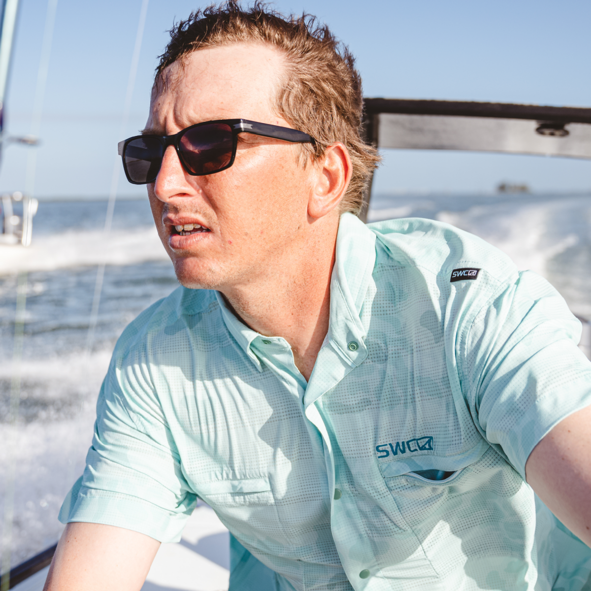 Oysterman S/S - Aqua Gumbalaya - Southern Belle Boutique