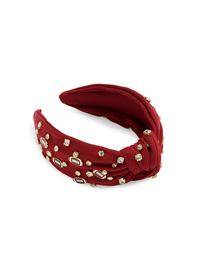 Game Day Charms Knotted Headband - Maroon - Southern Belle Boutique