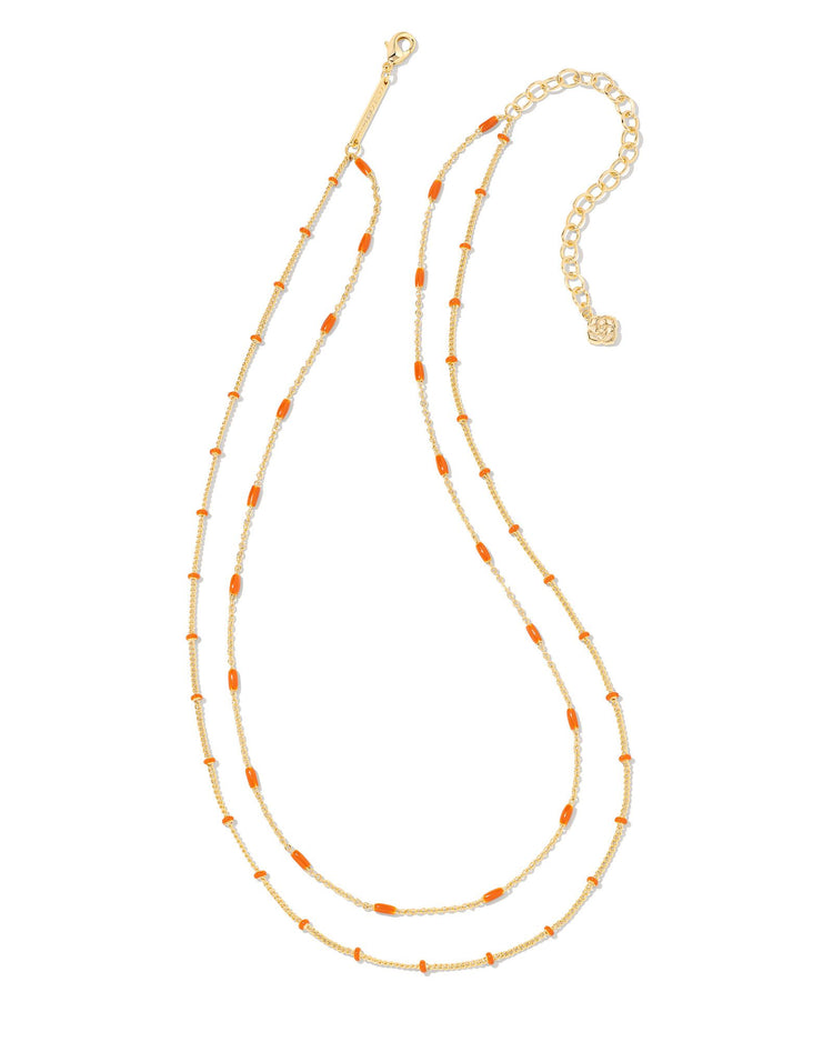 Dottie Multi Strand Necklace Gold Orange        41 of 83 - Southern Belle Boutique