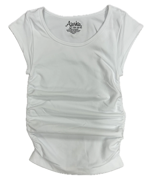 Ruched Top - White - Southern Belle Boutique