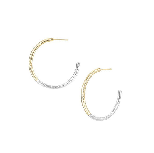 Horizon Hoop Earrings in Gold/Silver - Southern Belle Boutique